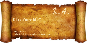 Kis Amadé névjegykártya
